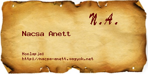 Nacsa Anett névjegykártya