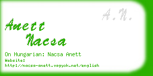 anett nacsa business card